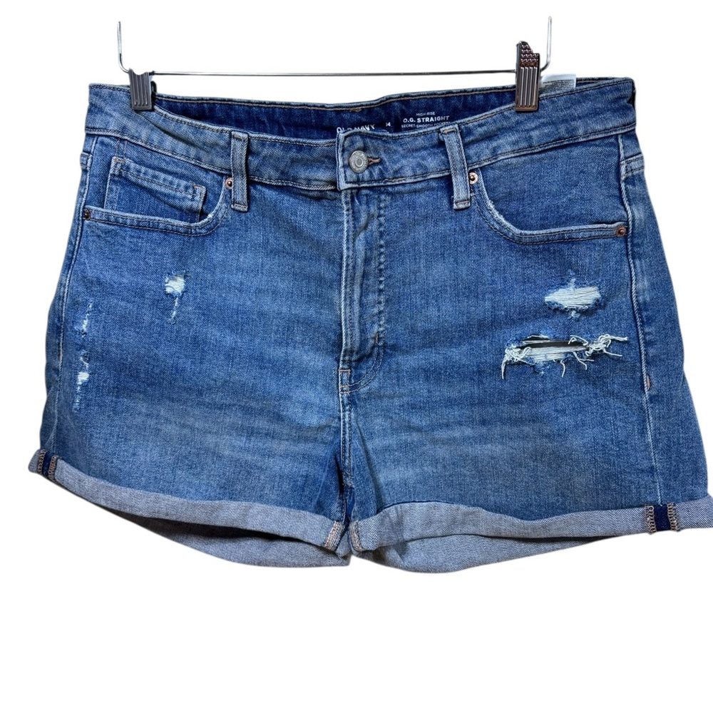 Old Navy Distressed Blue Jean Shorts Size 14